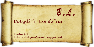Botyán Loréna névjegykártya